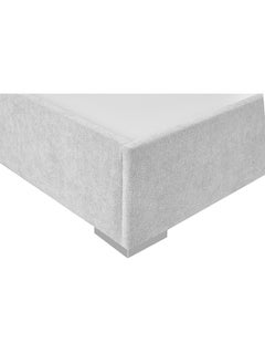 DANUBE HOME Austin 4Pieces Bedroom Set 150 X 200 Modern Design Wooden Bedroom Set Furniture Upholstered Queen Bed And Nightstand Dresser And Mirror - Light Grey / White/Walnut  - Image 4
