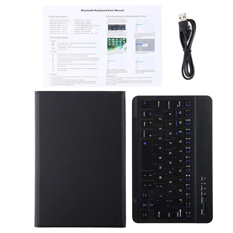erorex Ultra-Thin Detachable Magnetic Bluetooth Keyboard Leather Tablet Case For Galaxy Tab A 8.0 2019 P200 / P205, With Holder(Black) - Image 5