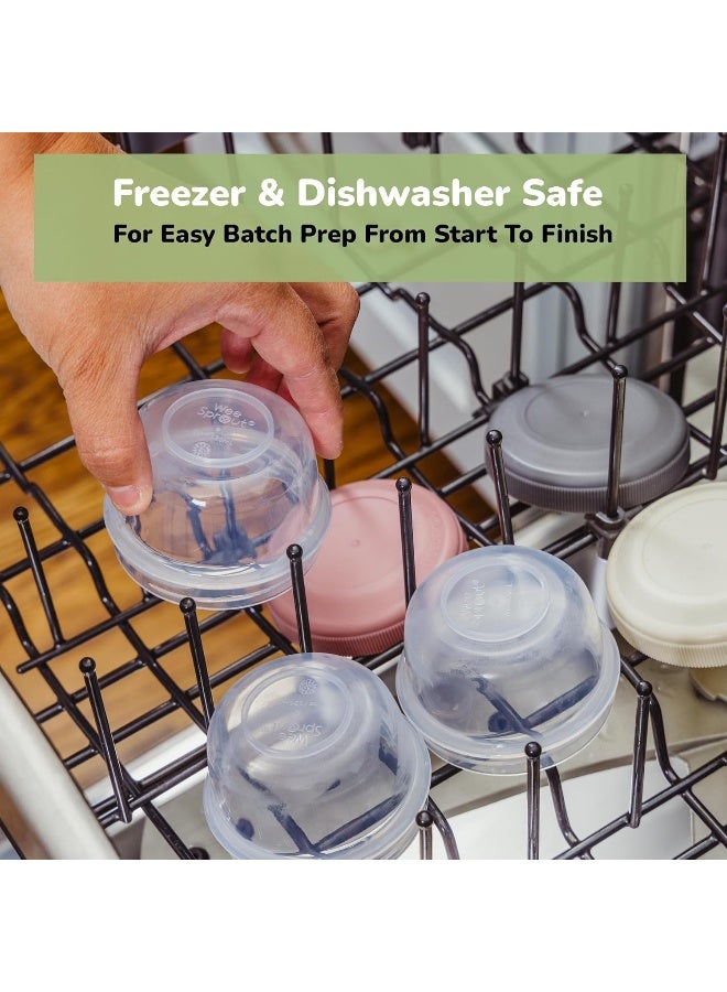 وي سبراوت Leakproof Baby Food Storage - 12 Container Set, Small Plastic Containers with Lids, Lock in Freshness, Nutrients,  Flavor, Freezer  Dishwasher Friendly, 4oz Snack Container (Variety Matte) - Image 5