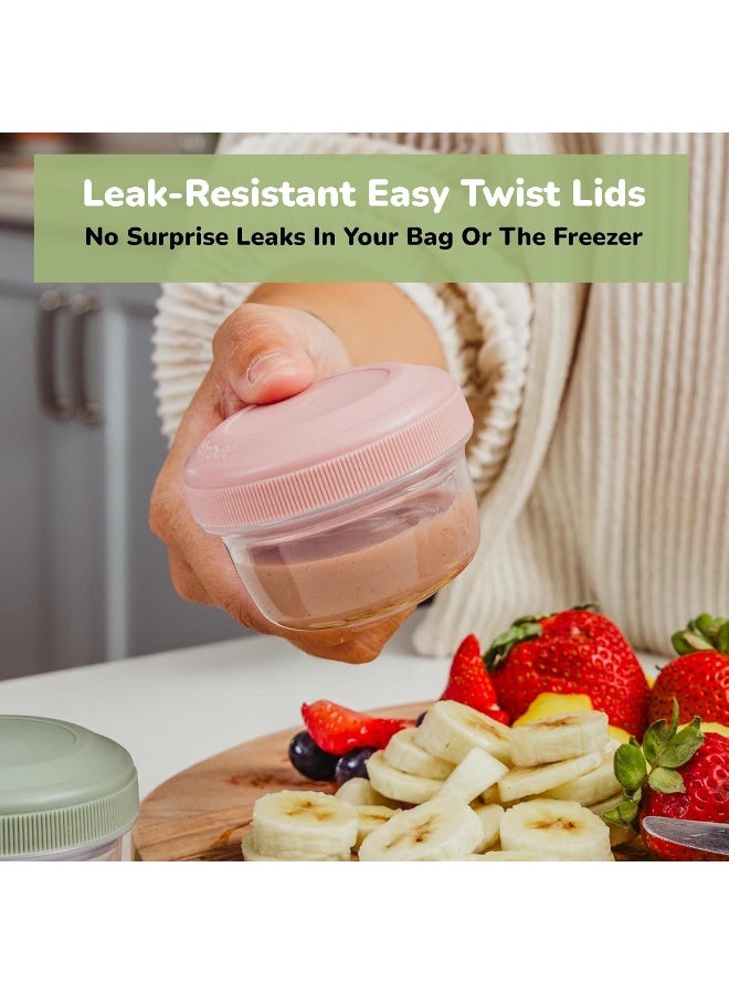 وي سبراوت Leakproof Baby Food Storage - 12 Container Set, Small Plastic Containers with Lids, Lock in Freshness, Nutrients,  Flavor, Freezer  Dishwasher Friendly, 4oz Snack Container (Variety Matte) - Image 4