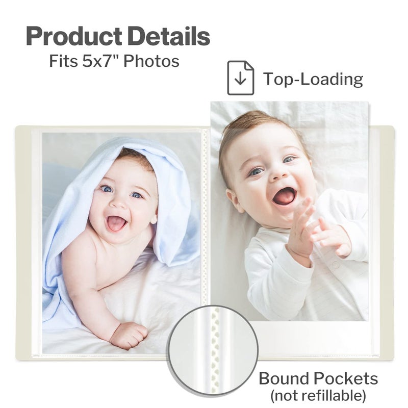 CRANBURY Small Photo Binder 5x7 (Black), 2-Pack Plastic Photo Book, 24 Pockets Show 48 Pictures, Mini Picture Presentation Binder with Customizable Album Cover, 5 x 7 Clear Sleeves - Image 3