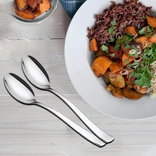 Parage 6 Pieces Stainless Steel Table Spoon Set for Home & Kitchen, 18.5 cm Long, Tea, Coffee, Sugar, Condiments & Spices, Dining Tableware Set, Silver - Image 5
