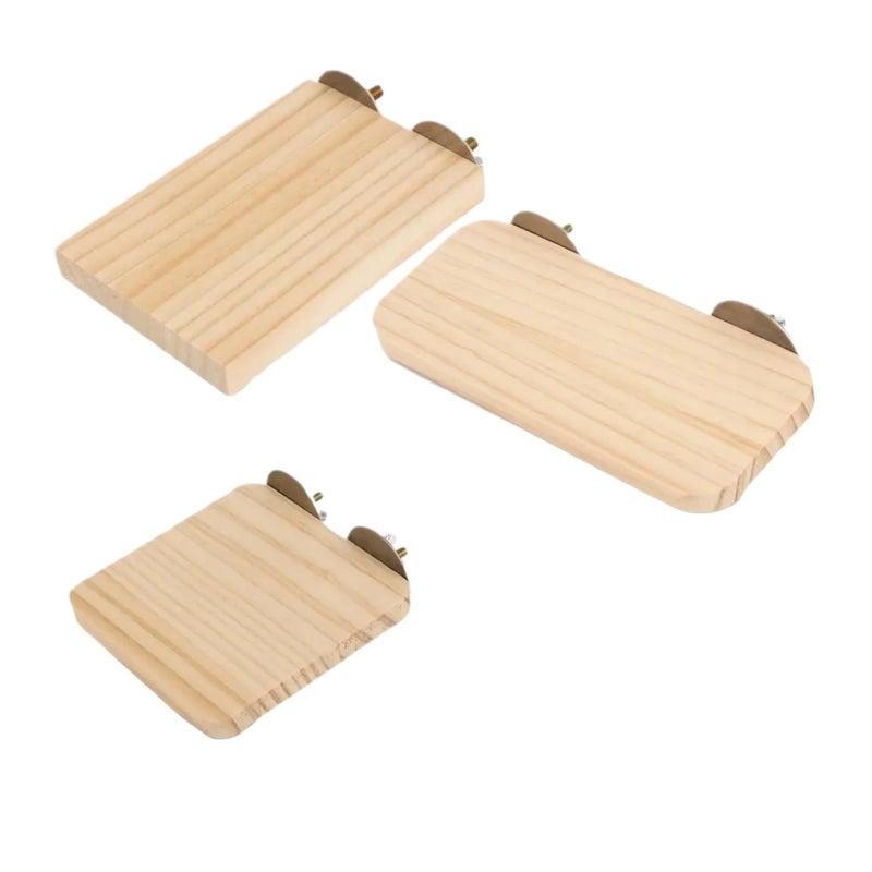 6 Pcs Wood Square Stand Platform Cage Board Hamster Chinchilla Pet Springboard Branch Perches for Bird Toys 10x10x1cm - Image 2