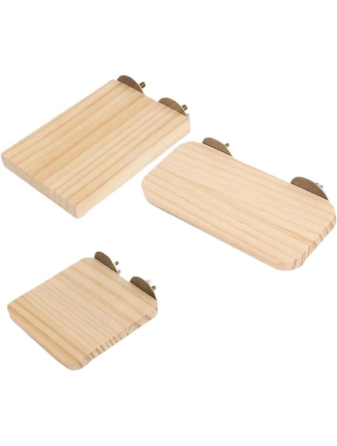 6 Pcs Wood Square Stand Platform Cage Board Hamster Chinchilla Pet Springboard Branch Perches for Bird Toys 10x10x1cm - Image 1