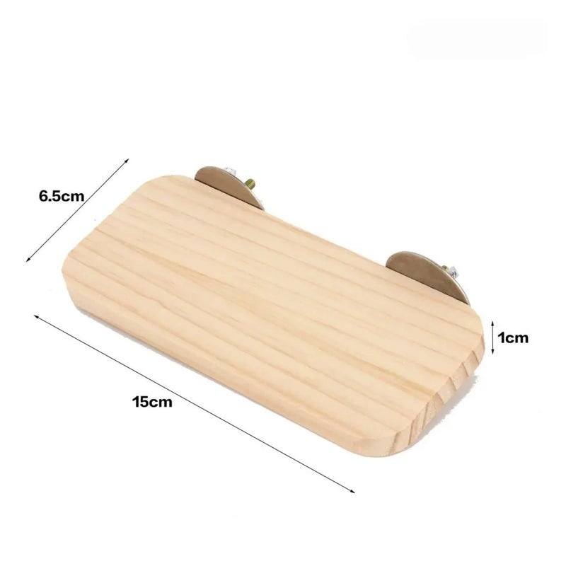 6 Pcs Wood Square Stand Platform Cage Board Hamster Chinchilla Pet Springboard Branch Perches for Bird Toys 10x10x1cm - Image 5
