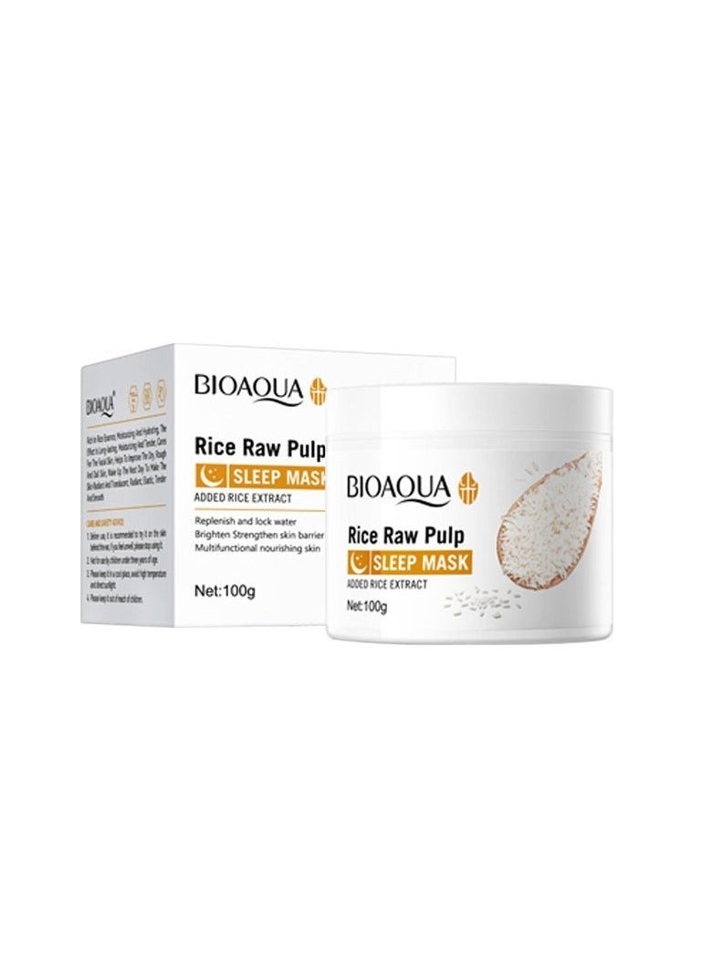 BIOAOUA BIAOUA moisturizing facial mask, rice starch original sleep facial mask, deep moisturizing, shrinking pores, repairing skin, glowing  - Image 1