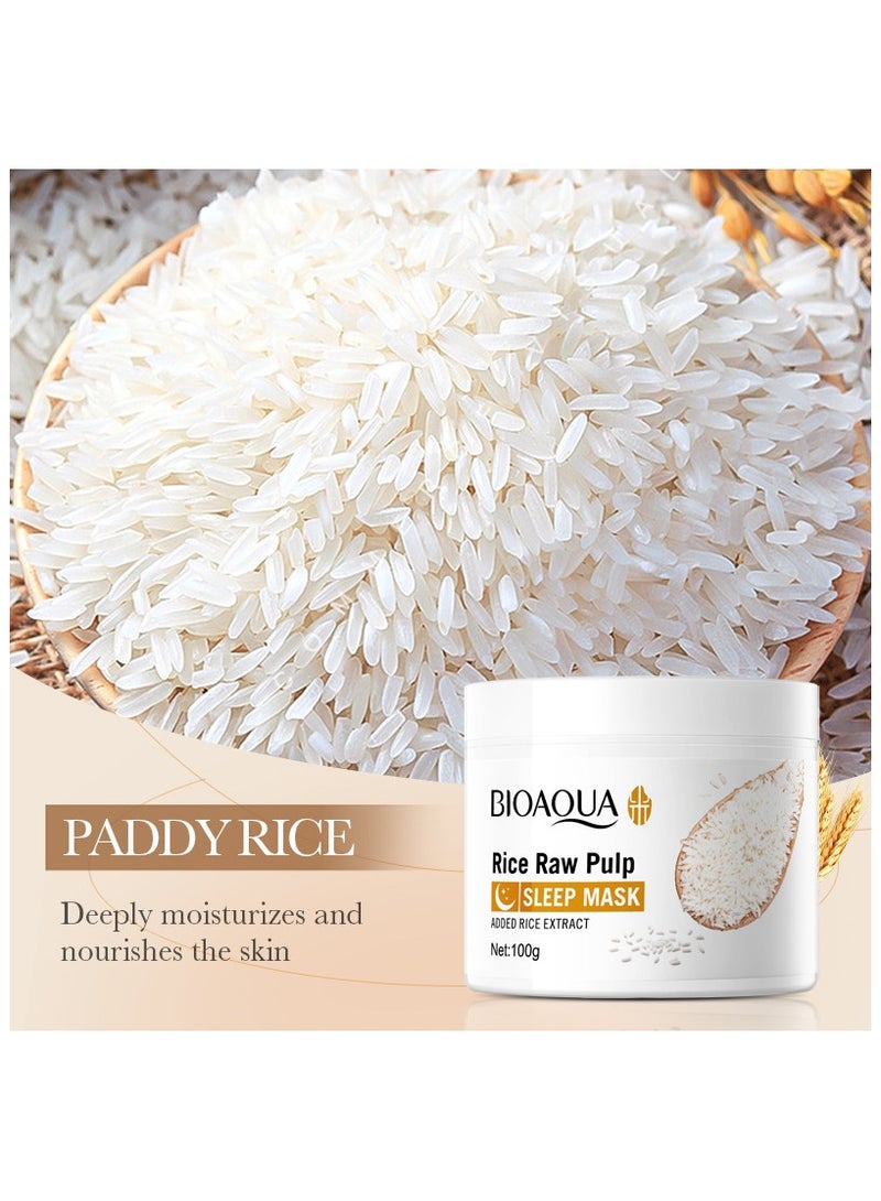 BIOAOUA BIAOUA moisturizing facial mask, rice starch original sleep facial mask, deep moisturizing, shrinking pores, repairing skin, glowing  - Image 5