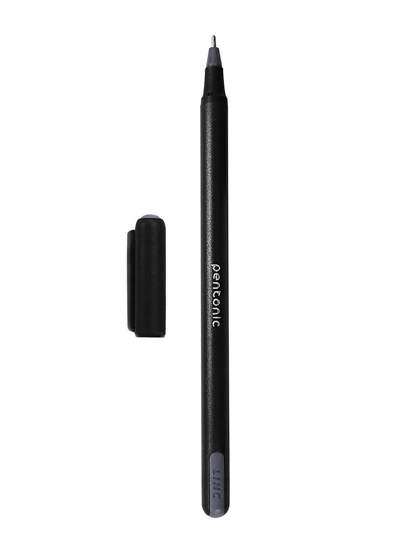 Pentonic - Pentonic 0.7 mm Ball Pen Blister Pack | Black Body | Black Ink | Set of 10 Pens - Image 1
