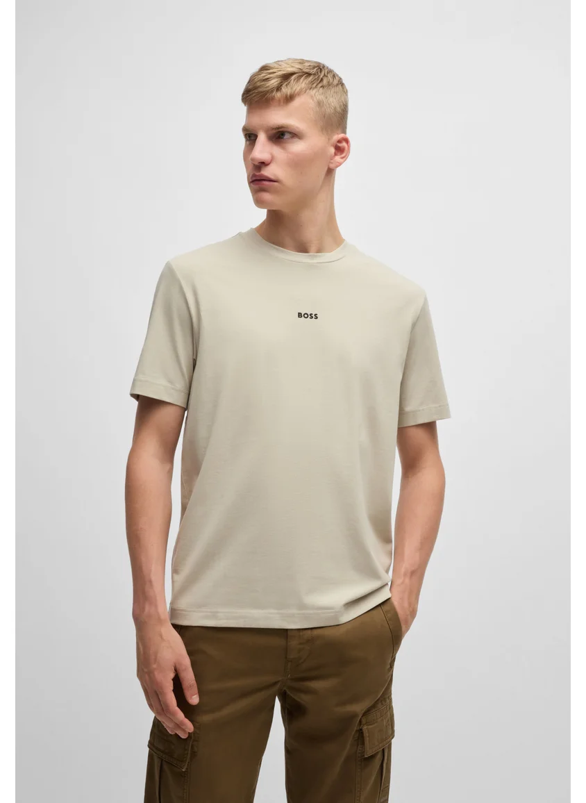 BOSS Relaxed-fit T-shirt in stretch cotton with logo print