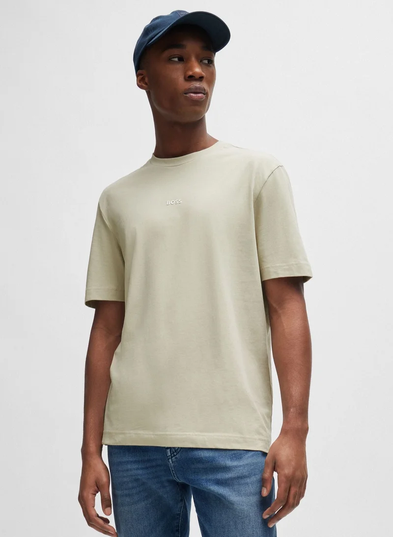 بوس Relaxed-fit T-shirt in stretch cotton with logo print