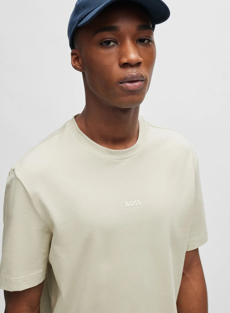 BOSS Relaxed-fit T-shirt in stretch cotton with logo print