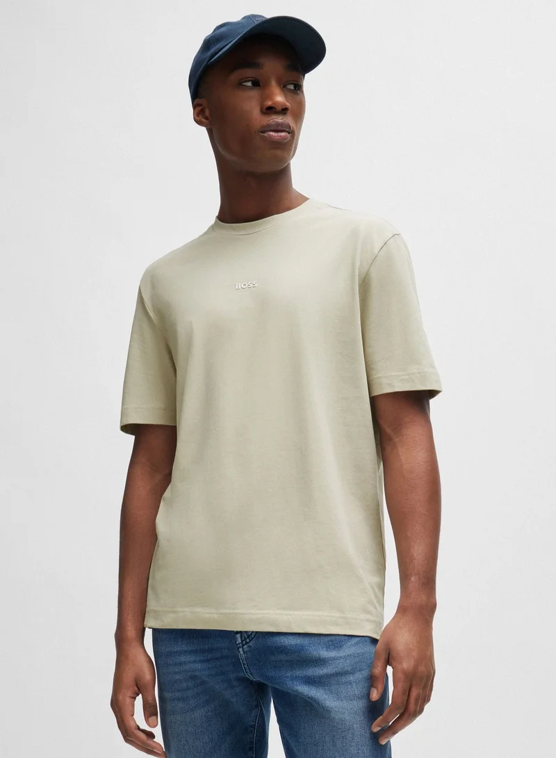 BOSS Relaxed-fit T-shirt in stretch cotton with logo print