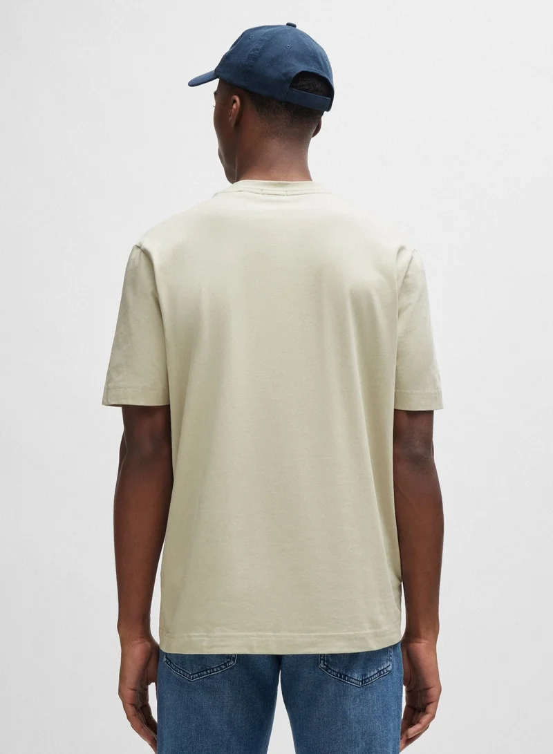 BOSS Relaxed-fit T-shirt in stretch cotton with logo print