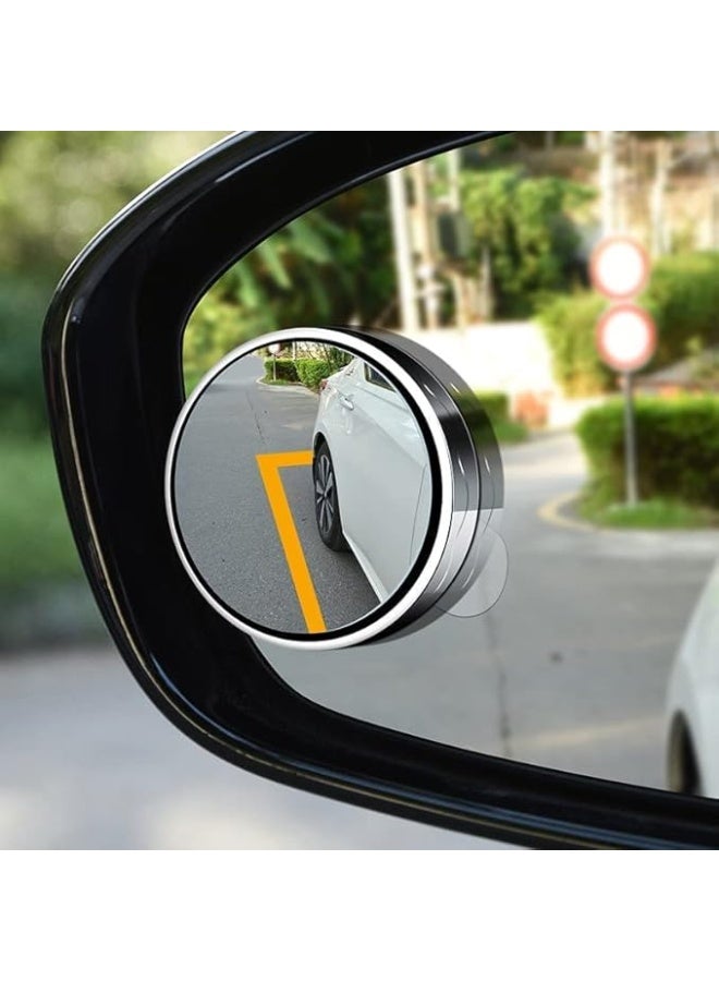 مرآتان جانبيتان للسيارة لكشف النقاط العمياء، مرآة جانبية دائرية بقطر 2.2 بوصة، قابلة للدوران 360 درجة مع قاعدة تثبيت شفطية للسيارات وسيارات الدفع الرباعي والشاحنات الصغيرة والشاحنات. - Image 2