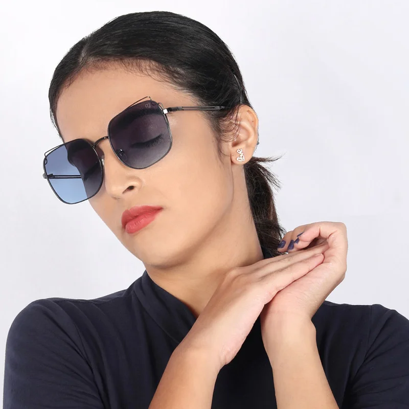 Woggles Latest & Stylish UV Protected BlueX Black Square Sunglasses for Men & Women