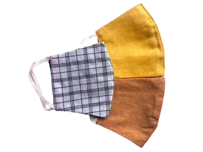 Unisex Cotton Face Mask With 2 Layer Protection Reusable Washable Reversible Pack Of 3  - Image 1
