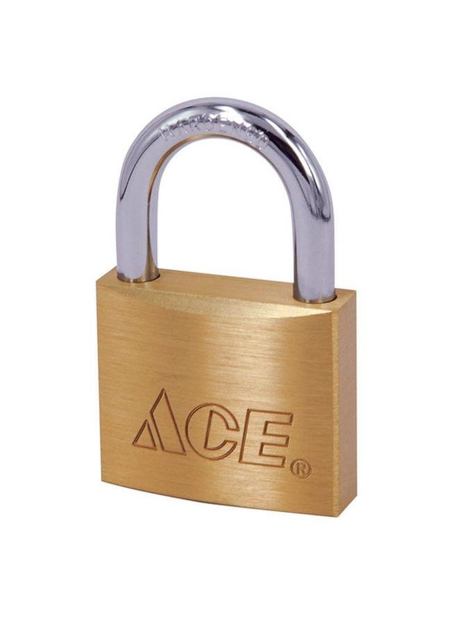 ACE Weather Resistant Hardened Steel Shackle Solid Brass Padlock Gold and Silver 1inch 88/25  - Image 2