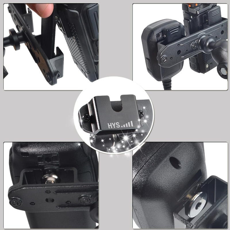 HYS Heavy Duty Radio & Remote Speaker Mic Suction Cup Mount - 3.54in Quick Install for SDS100 BCD436HP XPR7550 APX6000 - Image 2