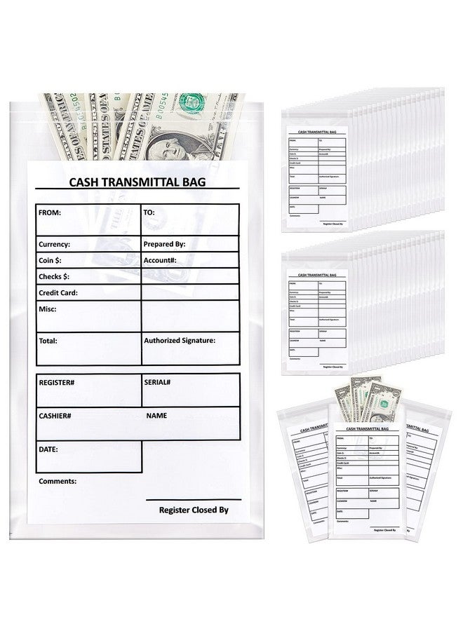 Lewtemi 100 Pieces Bank Deposit Bags Cash Transmittal Bags Tamper Evident Security Pocket Self Adhesive Clear Polyurethane Bags Audit Friendly For Bank Currency Coin Checks Receipts(6 X 9 Inch) - Image 1
