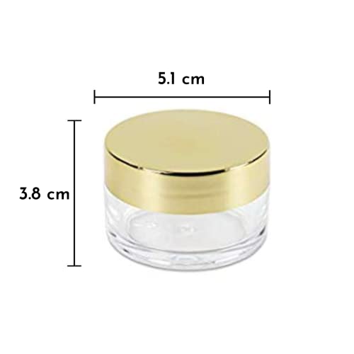 Devinez Multipurpose (Pack of 6) Round Clear Glass Cosmetic Jars,30gm with Inner Liners and Golden Lids, Travel Jars, Refillable for Makeup, Cream, Lotion, Sugar Scrubs, Eye Shadow Paint, Jewelry - Image 5
