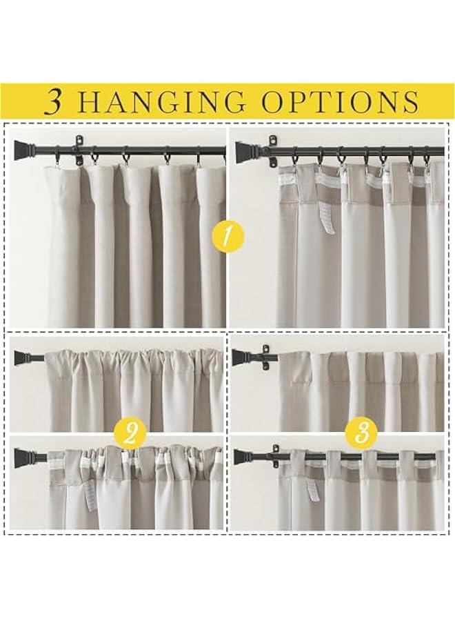 Arabest Room Darkening Patio Curtains for Sliding Door, Hook Belt/Rod Pocket/Back Tab Thermal Window Treatment Room Divider Curtains for Bedroom/Living Room, Angora, W100 x L84, 1 Panel  - Image 4