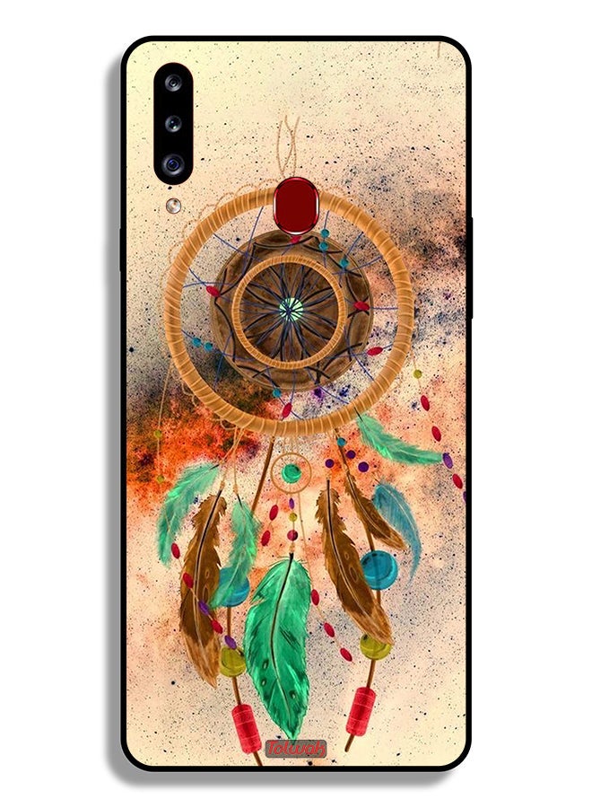 Tolwak Samsung Galaxy A20s Protective Case Cover Mandala Hanging Feathers - Image 1
