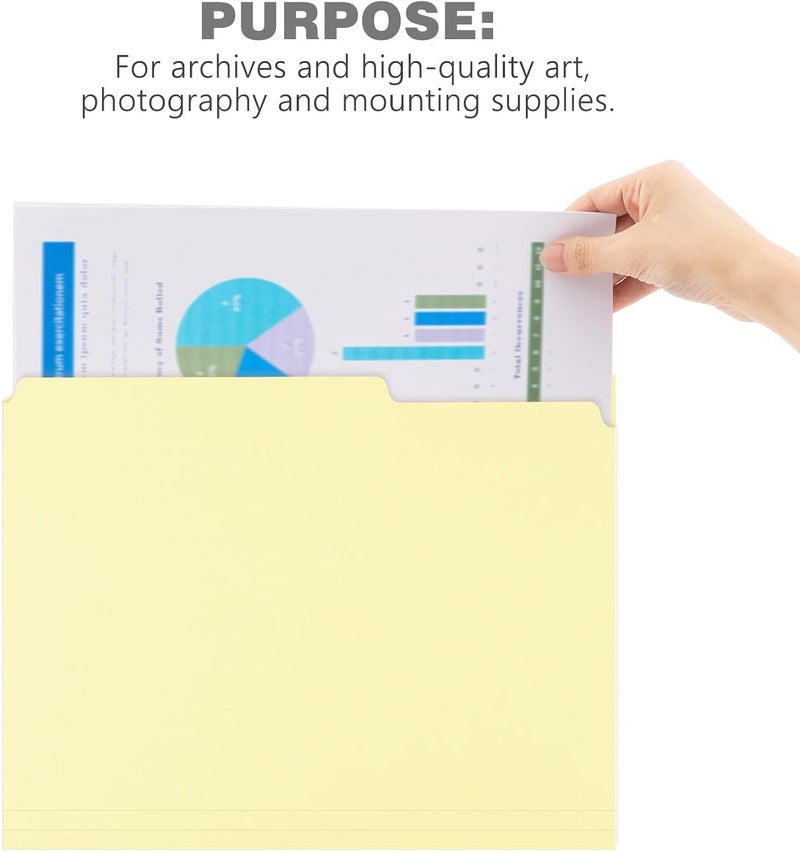 Lineco Archival Legal Size File Folders. Organize Important Documents, Prints, Photos. 9.5" x 14.75" with 1/3-Cut Tab, Acid-Free, Lignin-Free Light Tan 10 Pt. Perma/Dur Folder Stock. Pack of 25 - Image 3