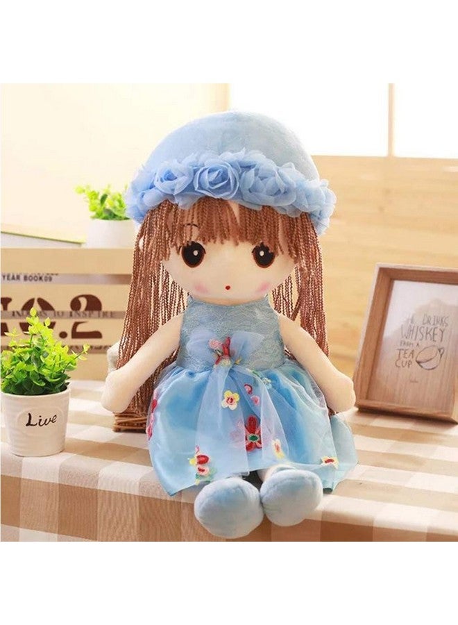Tvoip Tvoip Tulle Skirt Princess Plush Toy Phial Dolls Children Girls Doll Cute Little Girl Dolls, 18 Inch (Blue)  - Image 3