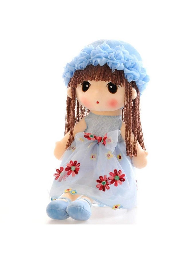 Tvoip Tvoip Tulle Skirt Princess Plush Toy Phial Dolls Children Girls Doll Cute Little Girl Dolls, 18 Inch (Blue)  - Image 1