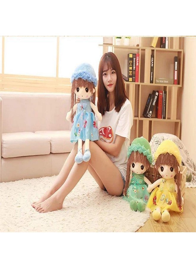 Tvoip Tvoip Tulle Skirt Princess Plush Toy Phial Dolls Children Girls Doll Cute Little Girl Dolls, 18 Inch (Blue)  - Image 4