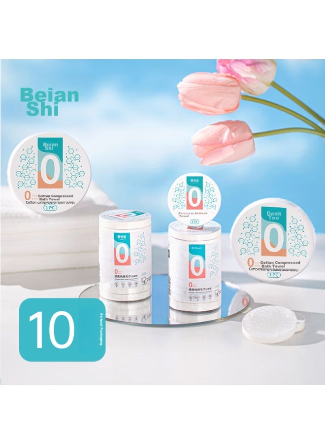Briars Disposable Compressed Facial Cleansing Wipes, Pure Cotton Travel Portable Face Towels, 100% Cotton Compressed, Pack Of 10 - Image 1
