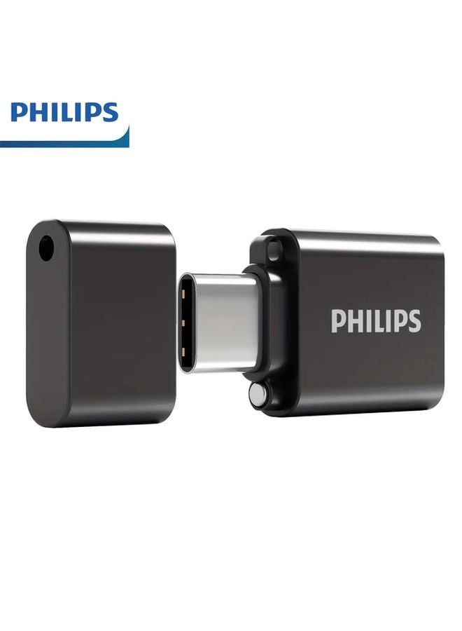 Philips Type C Flash Drive 32GB Magnetic Cap USB 3 2 Plug Play Sleek Black - Image 2