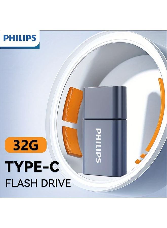Philips Type C Flash Drive 32GB Magnetic Cap USB 3 2 Plug Play Sleek Black - Image 1