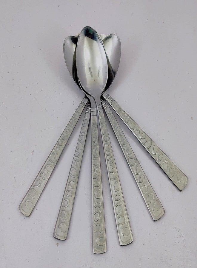 Funeiko Stainless Steel Spoon Set Ice Cream Sugar Spoon Soup Stir Desert Spoon for Home Kitchen 20 CM - Image 5