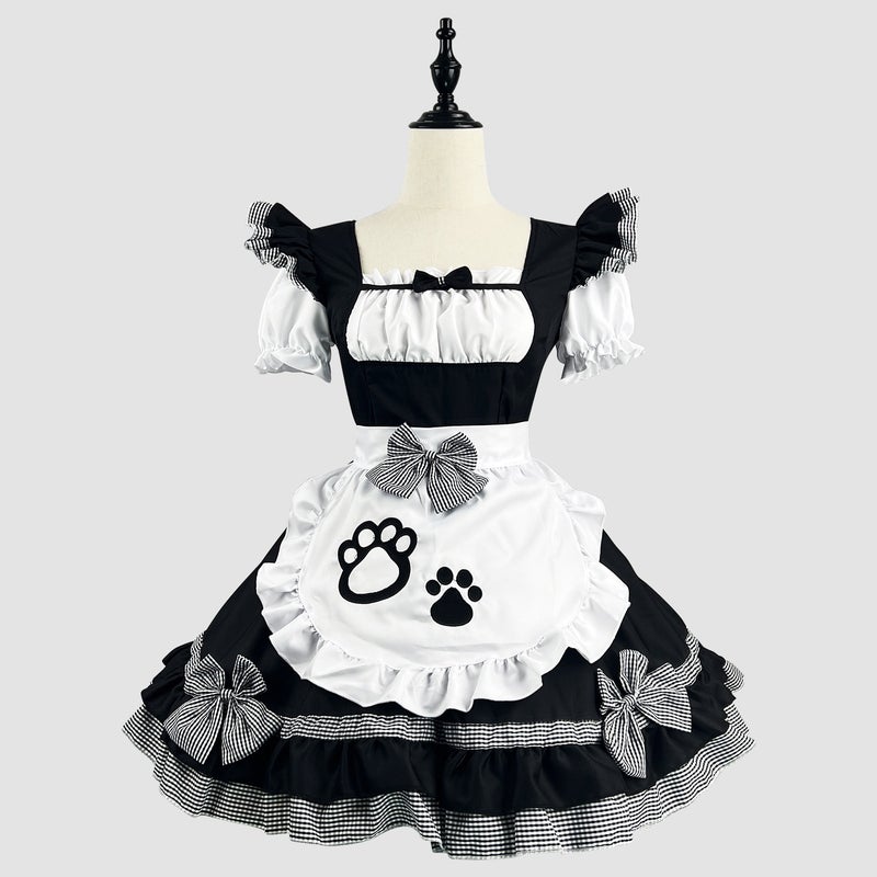 New Catwoman Maid Clothes Cosplay Plus Size Women Japanese Style Cute Maid Black And White Classic Maid - Image 1