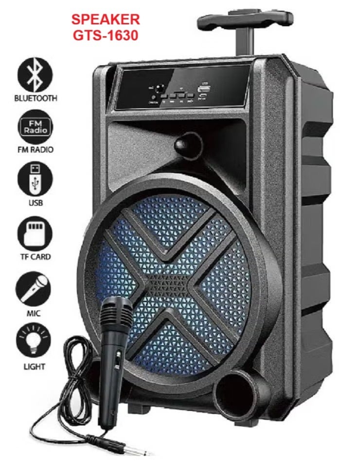 قريت نايس مكبر صوت لاسلكي يعمل بتقنية البلوتوث يحتوي على راديو FM , مدخل ذاكرة TF ,مدخل USB , مدخل ميكروفون بطارية قابلة للشحن - Image 1