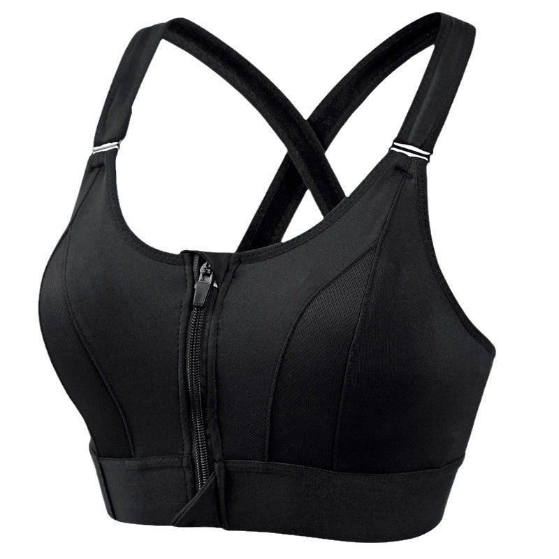 Front Zipper Sports Bra, Shockproof, Quick-Dry, Cross Back, Wirefree - Image 5