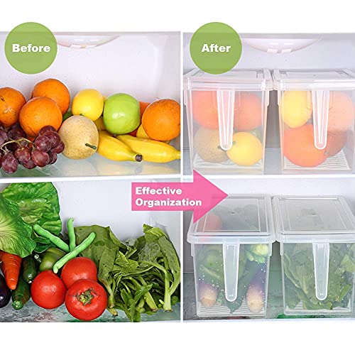 LEMBOSE Plastic Fridge Storage Refrigerator Organizer Container Square Handle Food Storage Organizer Boxes For Vegetable With Lid - 5L (Pack Of 1), Transparent - Image 5