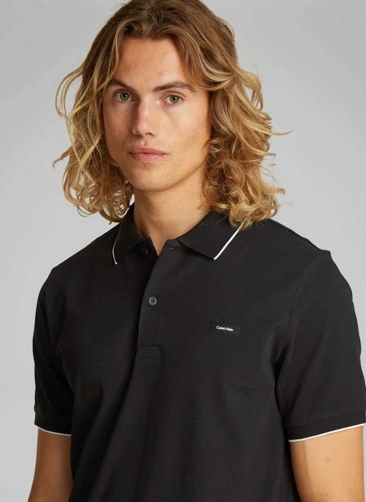كالفن كلاين Slim Stretch Cotton Pique Polo