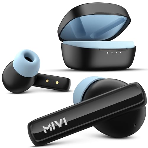 Mivi DuoPods Sync in Ear Earbuds | 60H Playtime Bluetooth Earphones Wireless | Earbuds ENC for Clear Calls | 13mm Drivers Ear Buds Wireless | Gaming Mode | BT 5.3 TWS ENC Earbuds Style | Earpods - Image 1