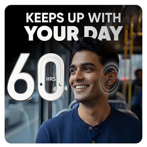 Mivi DuoPods Sync in Ear Earbuds | 60H Playtime Bluetooth Earphones Wireless | Earbuds ENC for Clear Calls | 13mm Drivers Ear Buds Wireless | Gaming Mode | BT 5.3 TWS ENC Earbuds Style | Earpods - Image 2