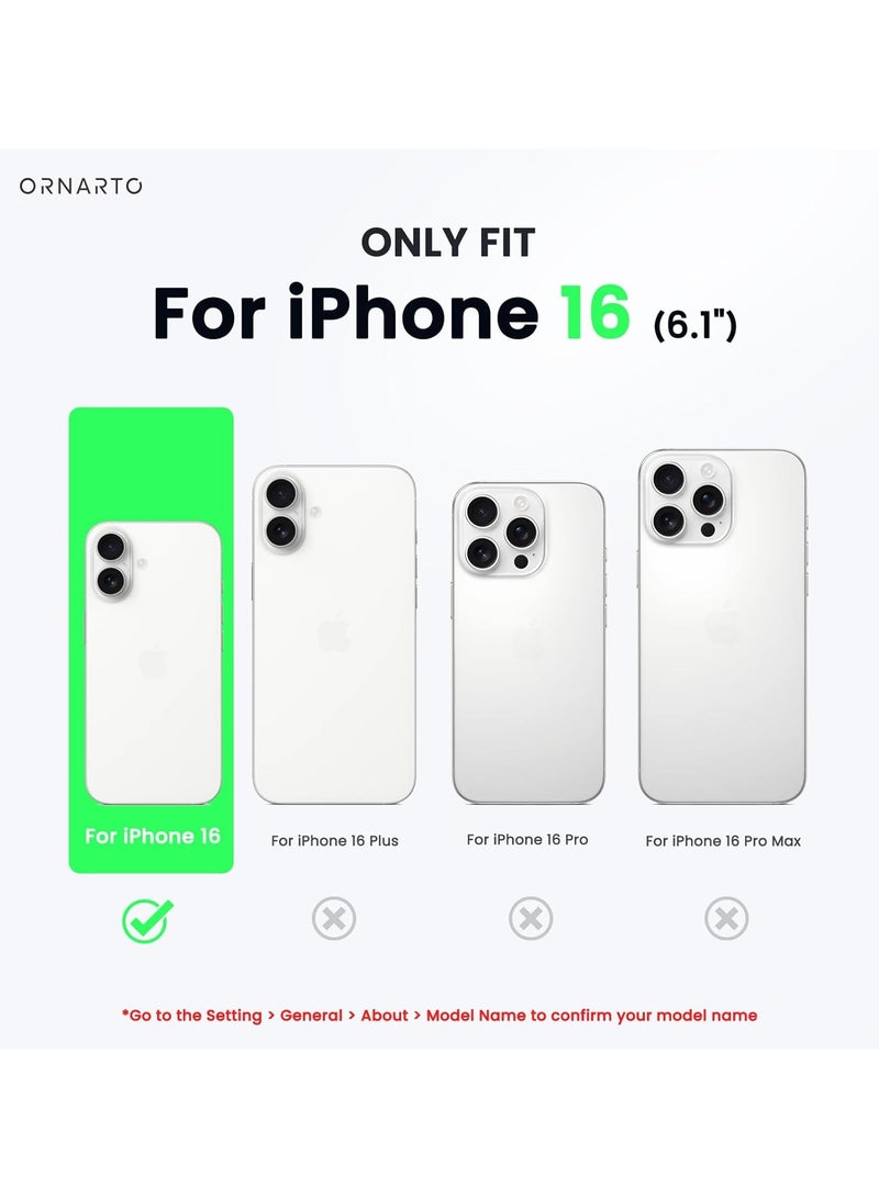 Compatible with iPhone 16 Case 6.1 Inch Slim Liquid Silicone 4 Layers Soft Gel Rubber Shockproof Protective Phone Case with Anti Scratch Microfiber Lining (Black)