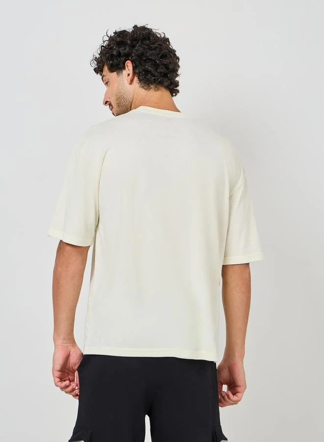 ستايلي Oversized Minimal Slogan Print Cotton Rich T-Shirt