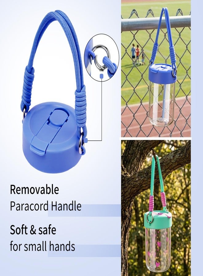 TOPBADE Kids Water Bottle for School, 16 oz BPA-Free Reusable Leak-proof Durable Tritan Plastic Water Bottles with Straw, Paracord Handle for Boys and Girls - Image 5