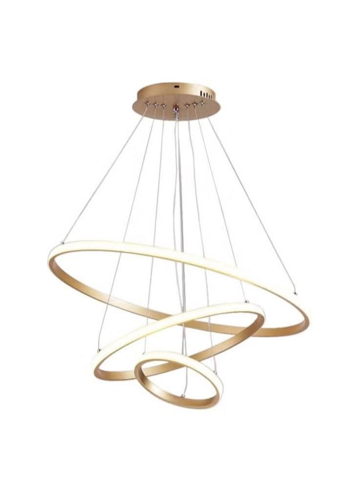 XiuWoo - Modern Dimmable LED Pendant Light 3 Rings Chandeliers Fixture with Remote Control - Image 1