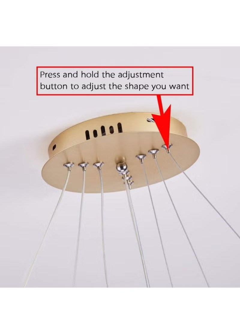 XiuWoo - Modern Dimmable LED Pendant Light 3 Rings Chandeliers Fixture with Remote Control - Image 1