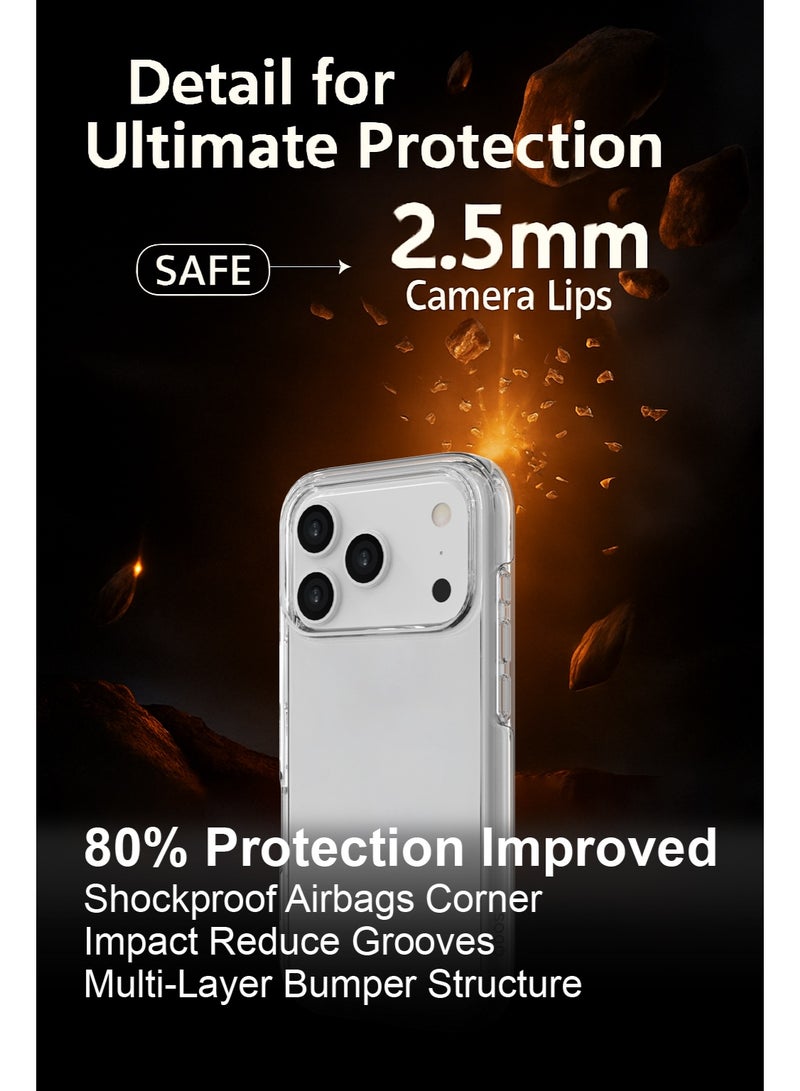 كيودوس جراب QDOS الشفاف لهاتف iPhone 17 Pro - مقاوم للاصفرار، حماية من السقوط بتقنية 3M، زوايا مبطنة بالهواء، حواف مرتفعة للشاشة والكاميرا، أزرار سريعة الاستجابة - Image 5