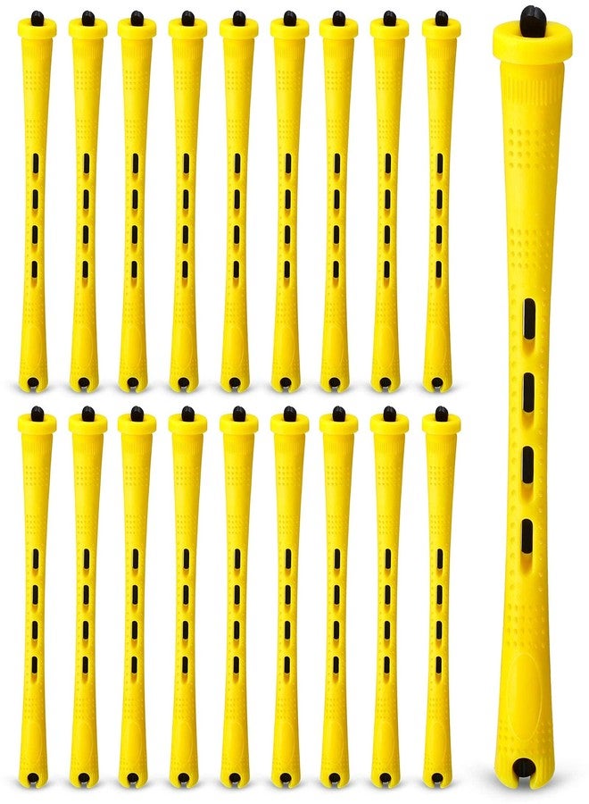 WILLBOND 60 Pcs Perm Rods for Long Hair Plastic Curl Rods Cold Wave Irons Curling Roller for Hair Styling Hairdressing Tools(0.28 Inch,Yellow) - Image 1