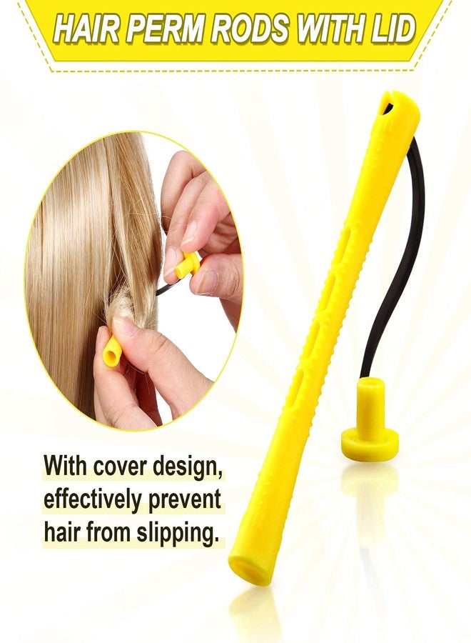 WILLBOND 60 Pcs Perm Rods for Long Hair Plastic Curl Rods Cold Wave Irons Curling Roller for Hair Styling Hairdressing Tools(0.28 Inch,Yellow) - Image 4