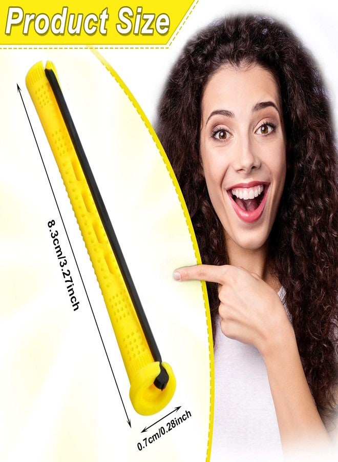 WILLBOND 60 Pcs Perm Rods for Long Hair Plastic Curl Rods Cold Wave Irons Curling Roller for Hair Styling Hairdressing Tools(0.28 Inch,Yellow) - Image 2